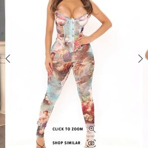 See Through Mesh Angel Corset and Legging Set